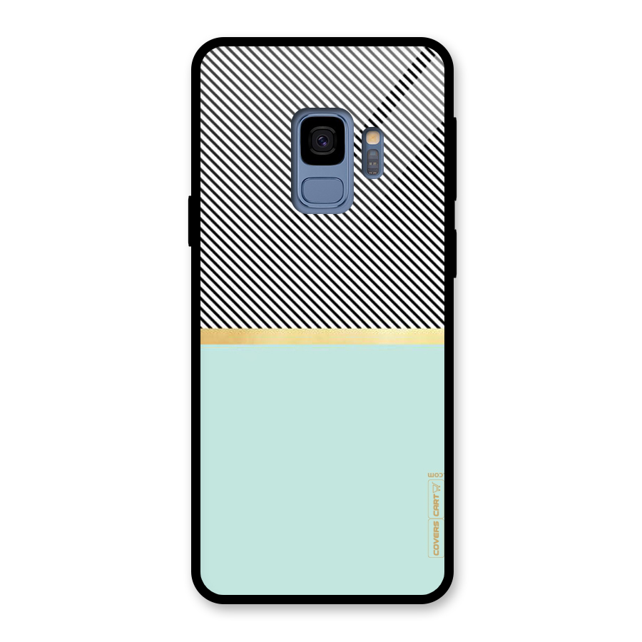 Pastel Green Base Stripes Glass Back Case for Galaxy S9