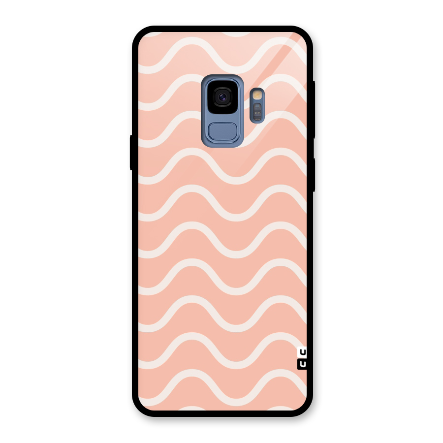 Pastel Peach Waves Glass Back Case for Galaxy S9