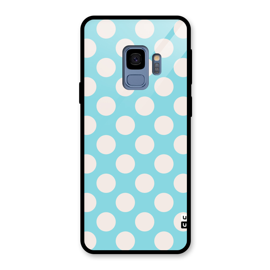Pastel White Polka Dots Glass Back Case for Galaxy S9