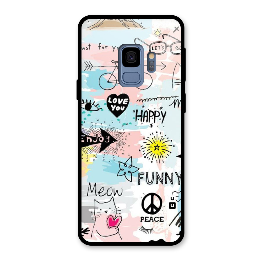 Peace And Funny Glass Back Case for Galaxy S9