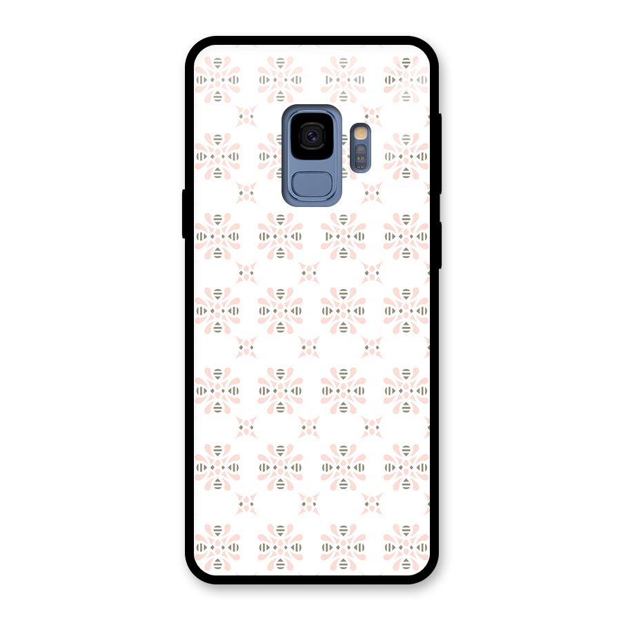 Pink Floral Pattern Glass Back Case for Galaxy S9