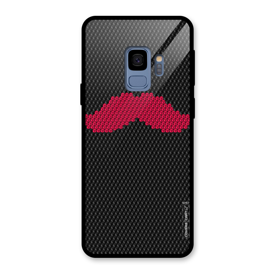 Pink Moustache Glass Back Case for Galaxy S9