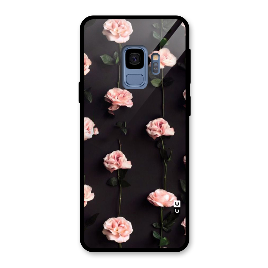 Pink Roses Glass Back Case for Galaxy S9