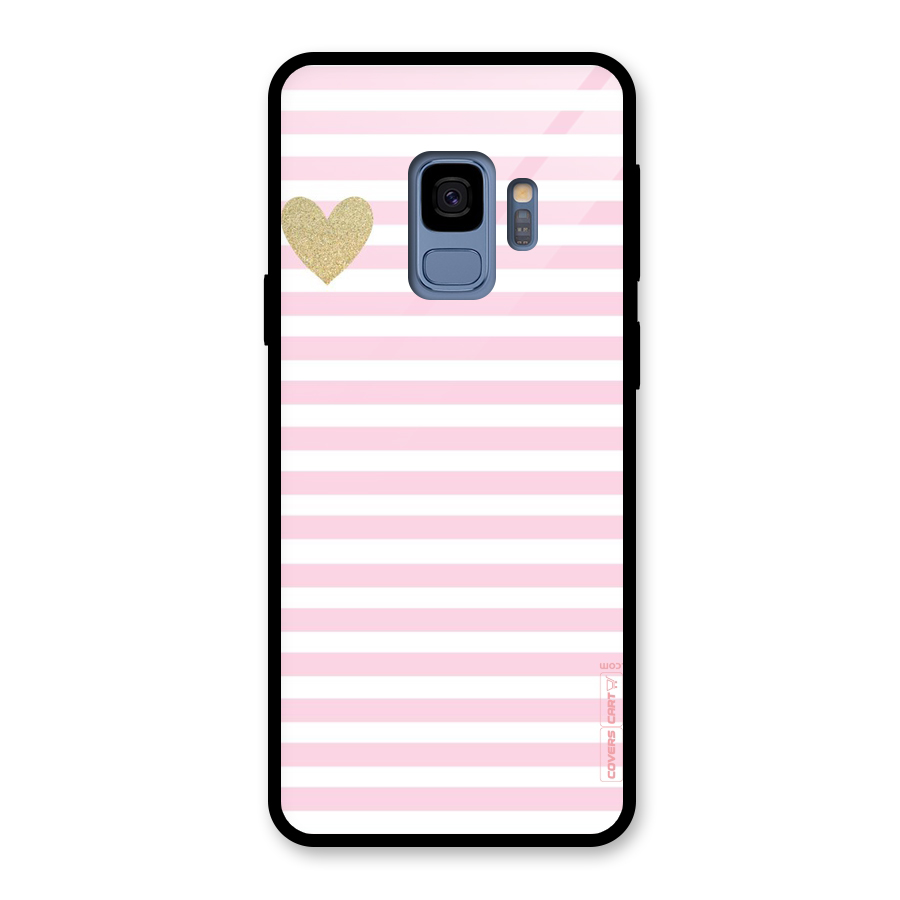 Pink Stripes Glass Back Case for Galaxy S9