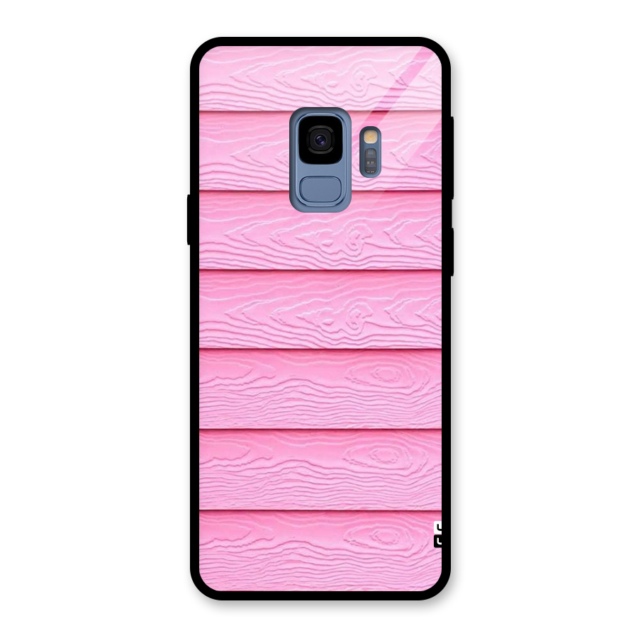 Pink Wood Glass Back Case for Galaxy S9
