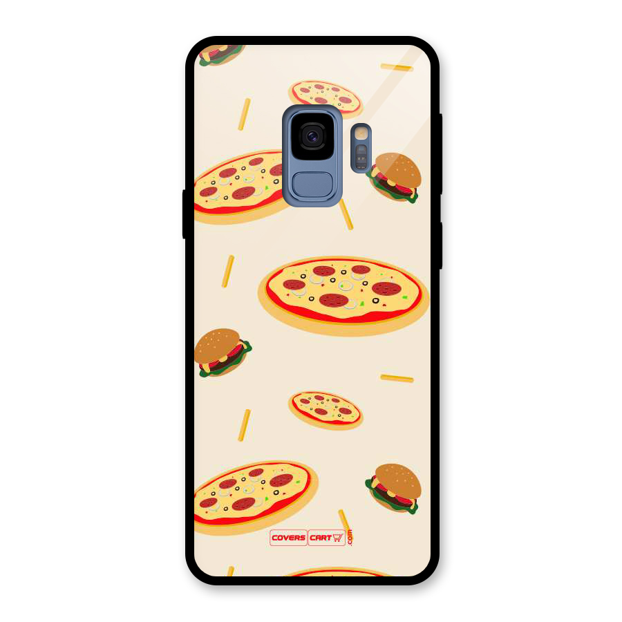 Pizza and Burger Love Glass Back Case for Galaxy S9