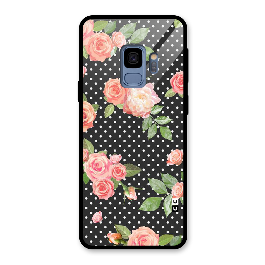 Polka Peach Glass Back Case for Galaxy S9