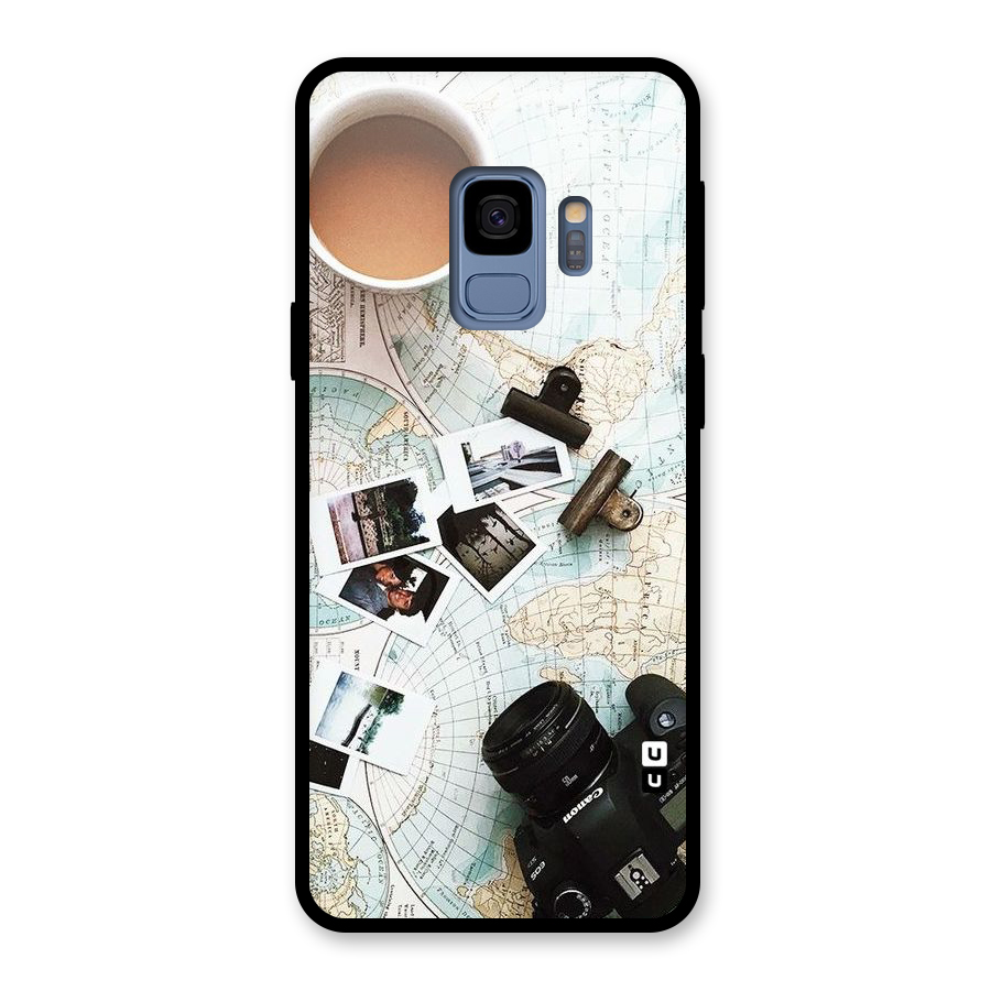 Post Stamps Travel Glass Back Case for Galaxy S9