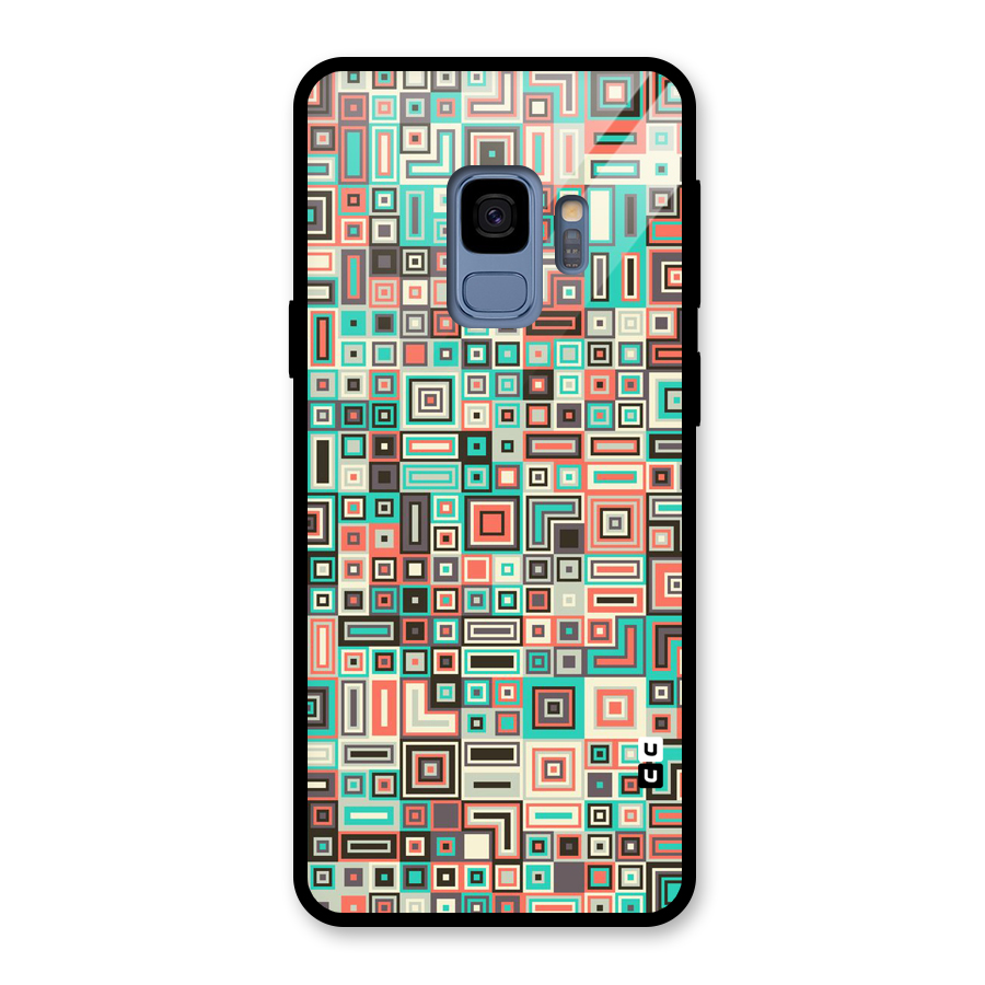 Pretty Boxes Design Glass Back Case for Galaxy S9