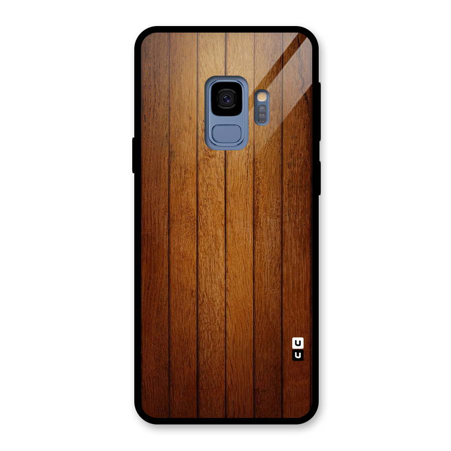 Proper Brown Wood Glass Back Case for Galaxy S9