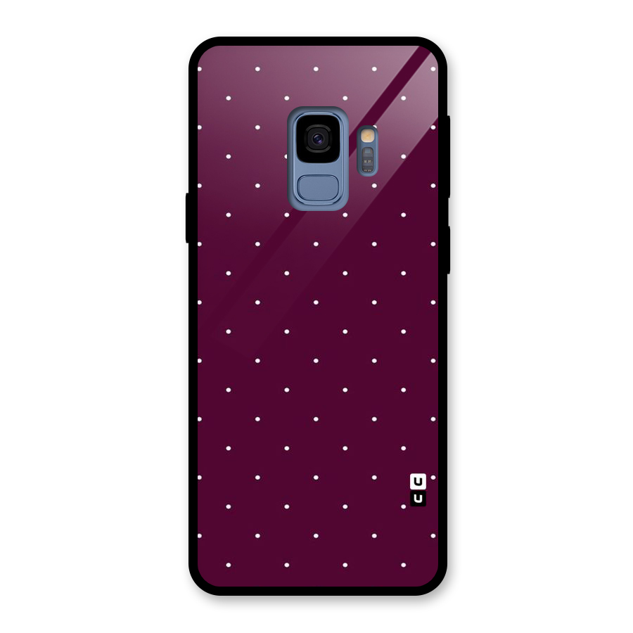 Purple Polka Glass Back Case for Galaxy S9