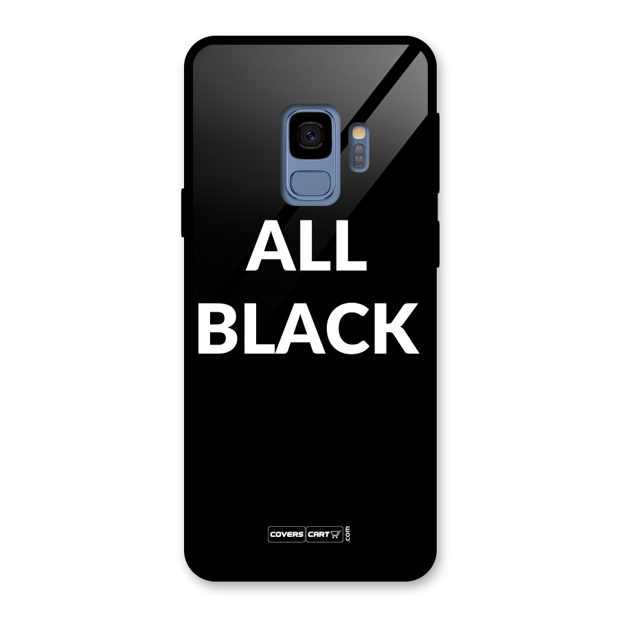 Raftaar All Black Glass Back Case for Galaxy S9