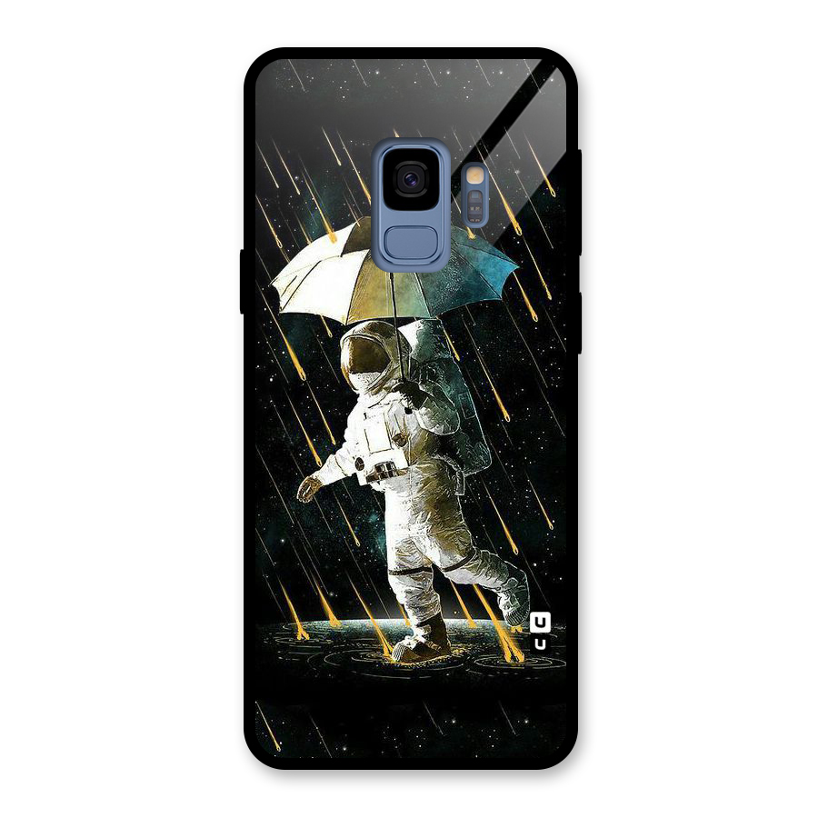 Rain Spaceman Glass Back Case for Galaxy S9