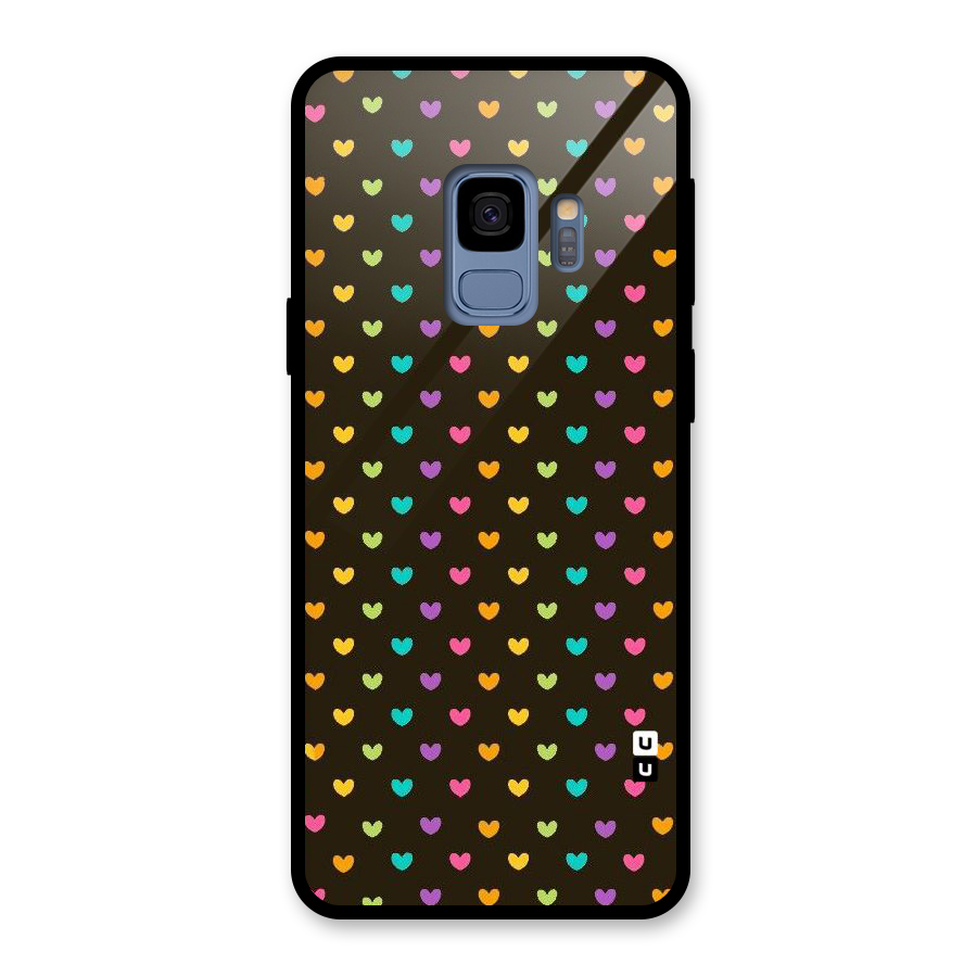 Rainbow Hearts Glass Back Case for Galaxy S9