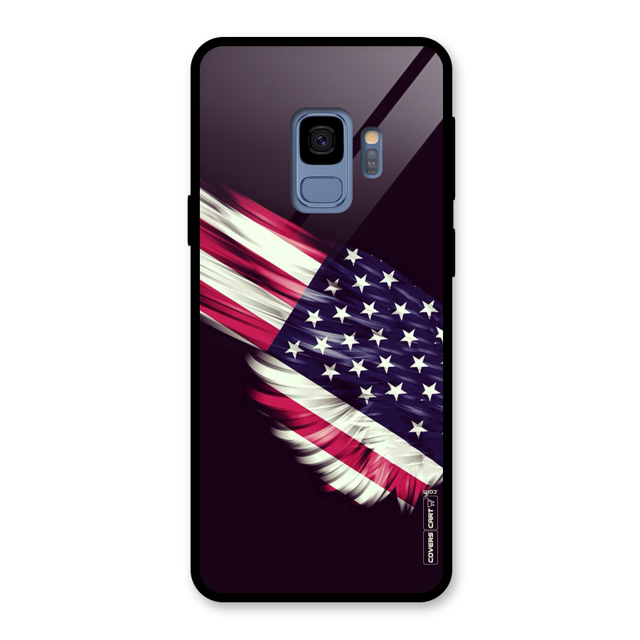 Red And White Stripes Stars Glass Back Case for Galaxy S9