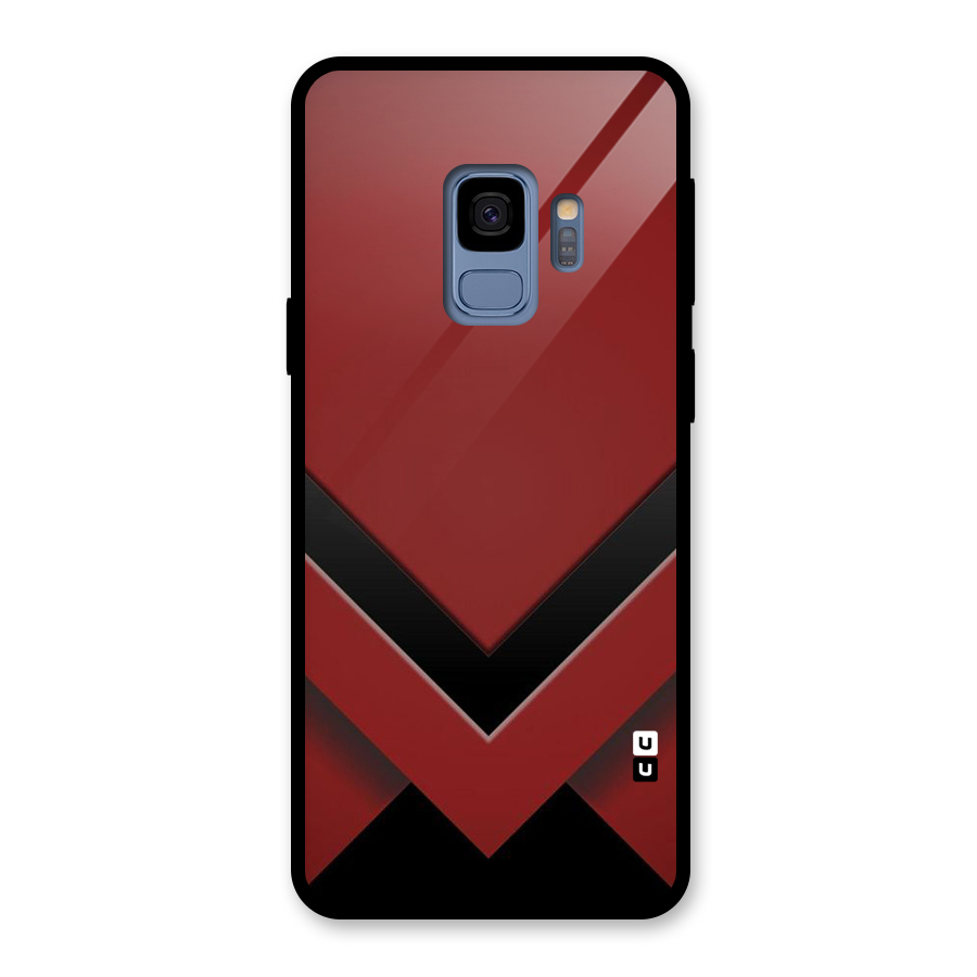 Red Black Fold Glass Back Case for Galaxy S9