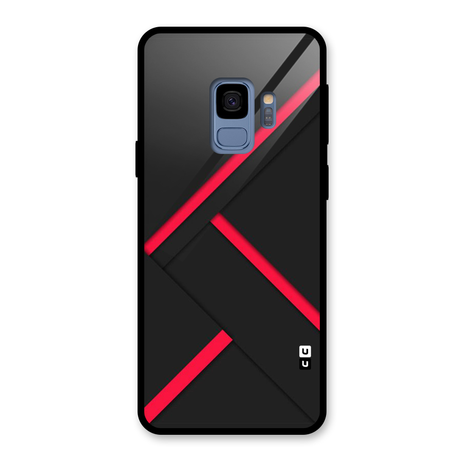 Red Disort Stripes Glass Back Case for Galaxy S9