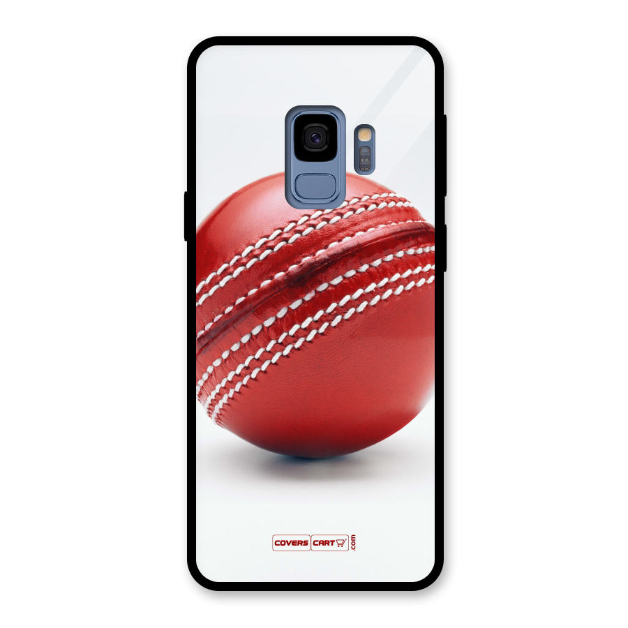Red International Cricket Ball Glass Back Case for Galaxy S9