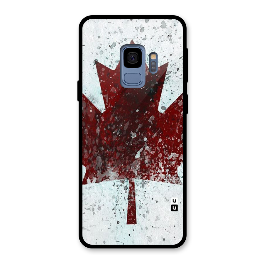 Red Maple Snow Glass Back Case for Galaxy S9