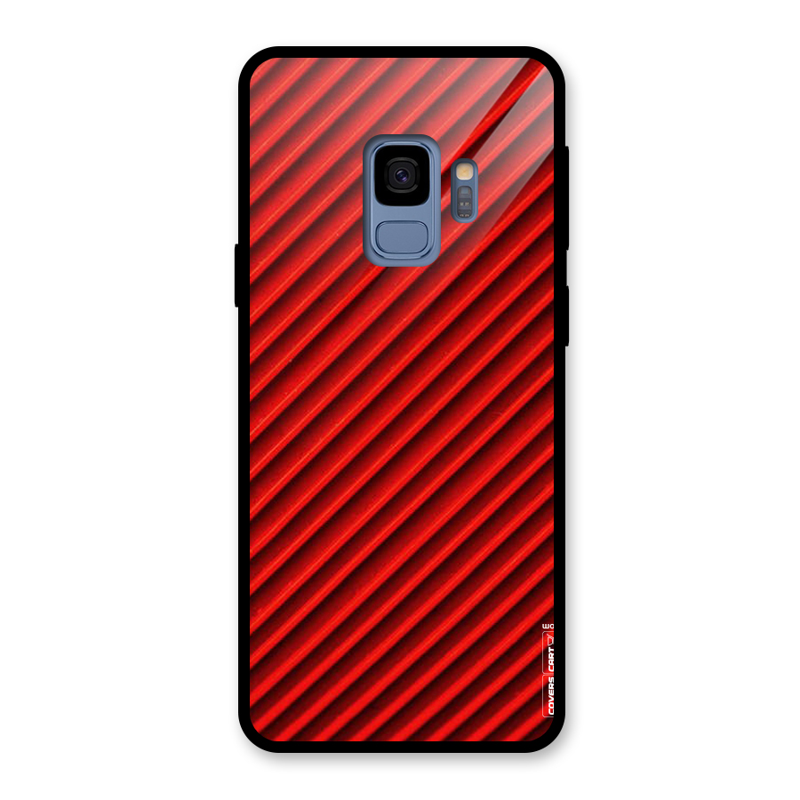 Red Rugged Stripes Glass Back Case for Galaxy S9