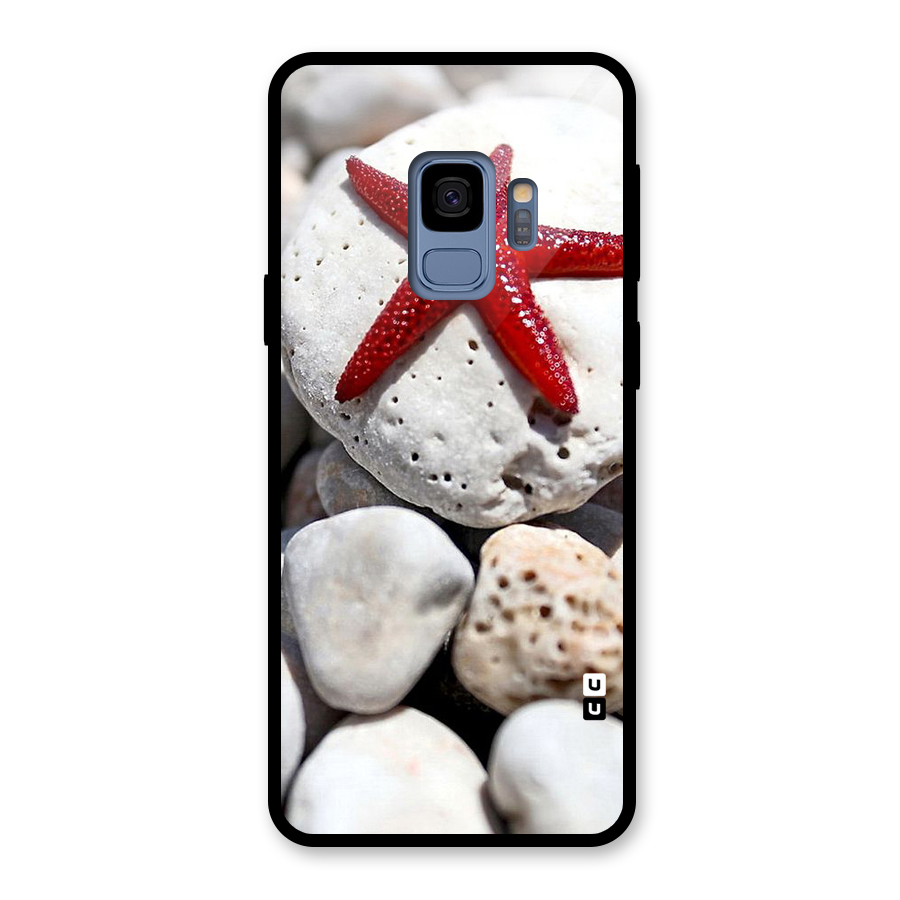 Red Star Fish Glass Back Case for Galaxy S9