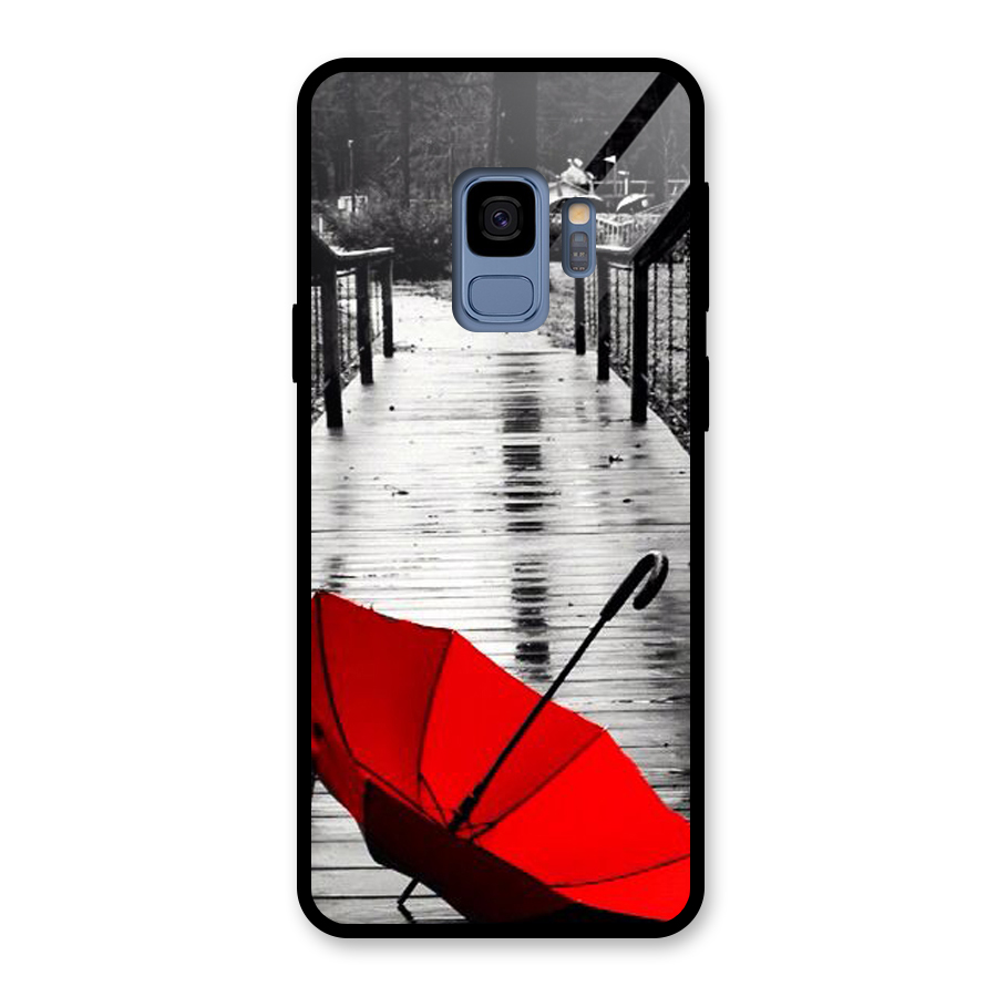 Red Umbrella Glass Back Case for Galaxy S9
