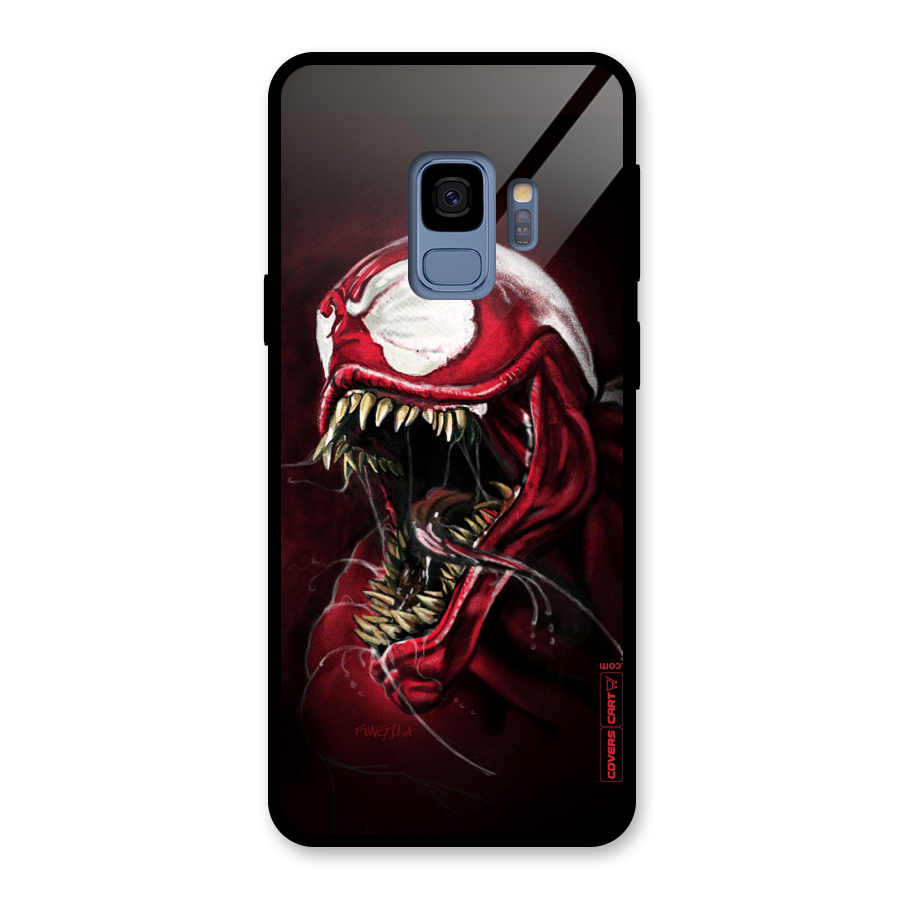 Red Venom Artwork Glass Back Case for Galaxy S9