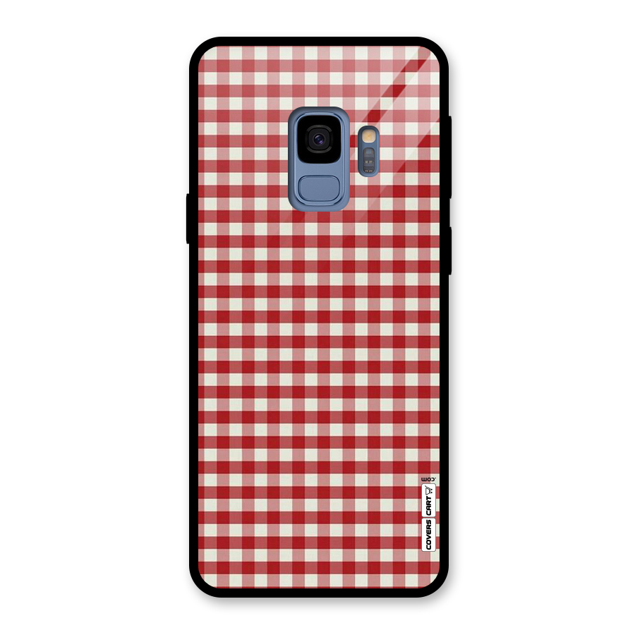 Red White Check Glass Back Case for Galaxy S9