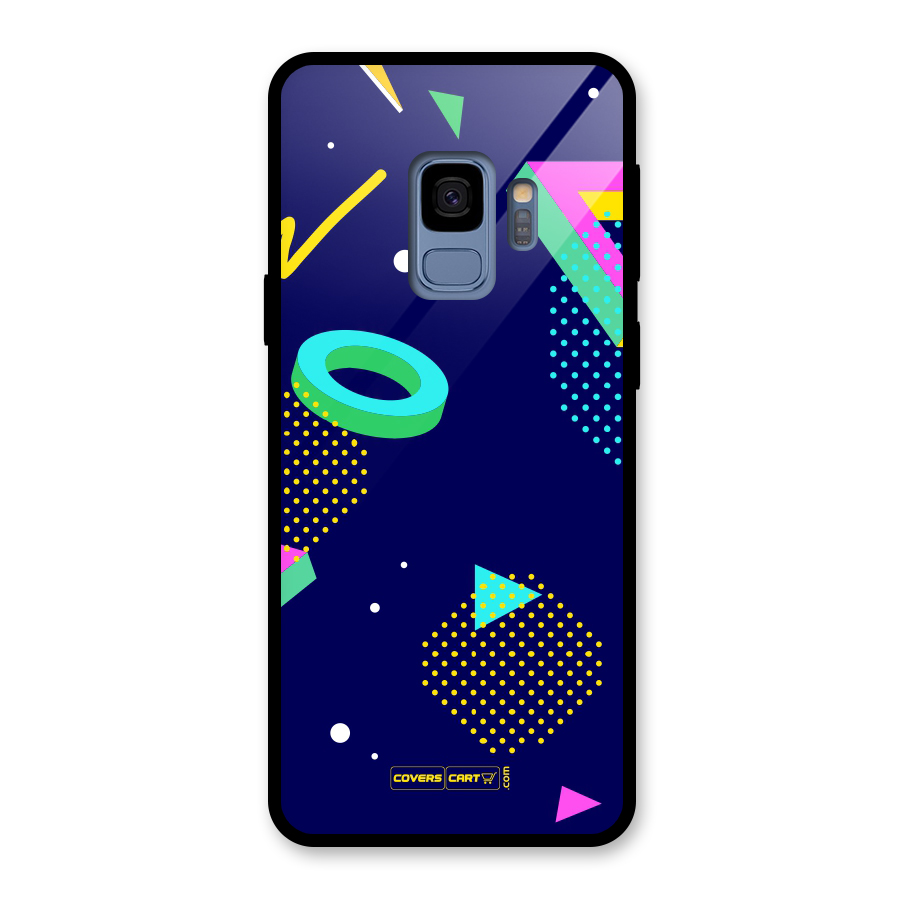 Retro Abstract Glass Back Case for Galaxy S9