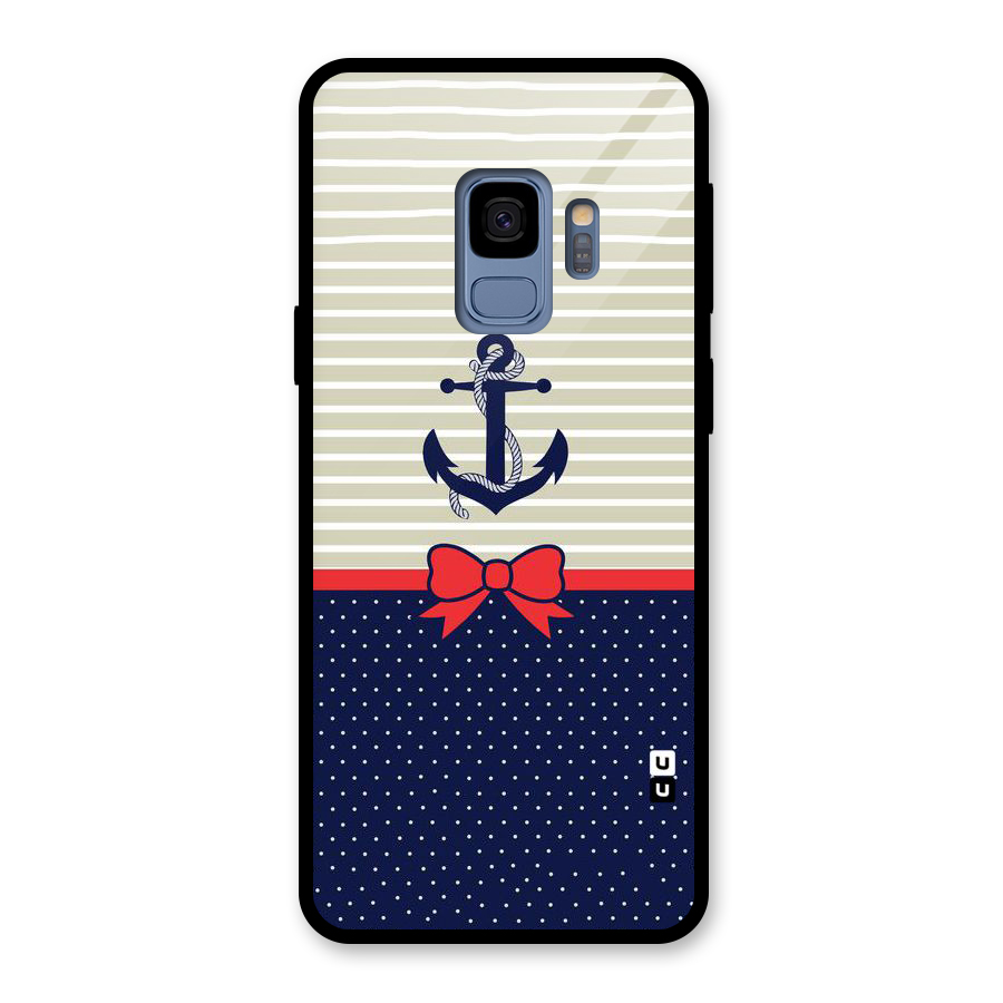 Ribbon Anchor Glass Back Case for Galaxy S9