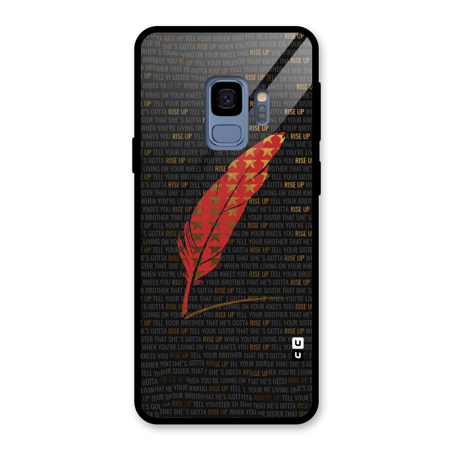Rise Up Feather Glass Back Case for Galaxy S9