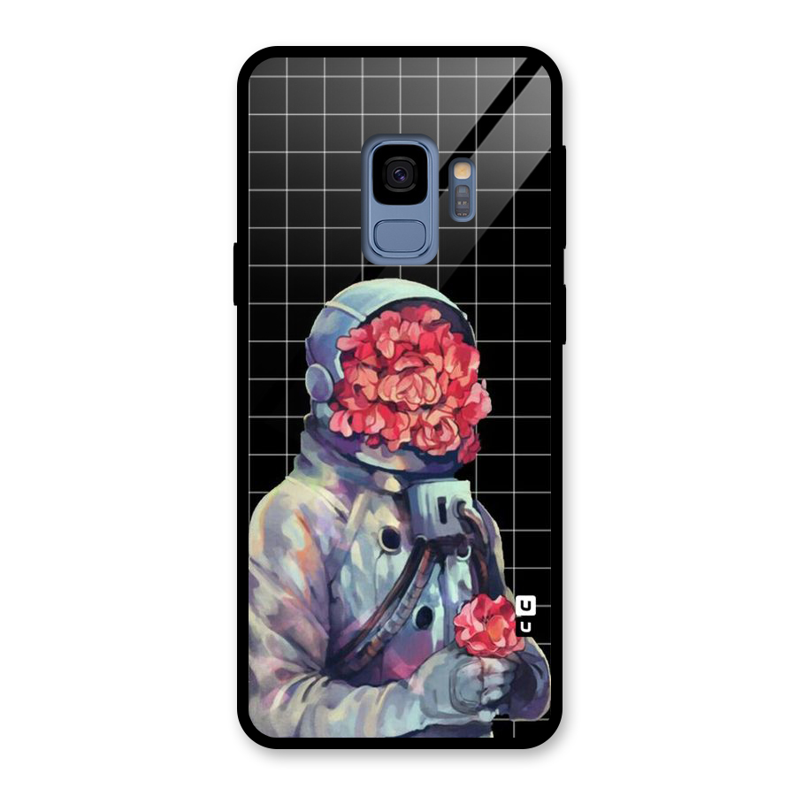 Robot Rose Glass Back Case for Galaxy S9