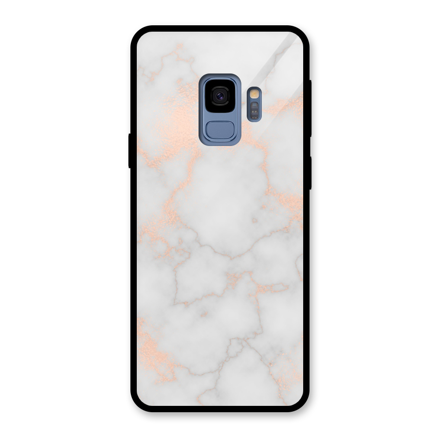 RoseGold Marble Glass Back Case for Galaxy S9