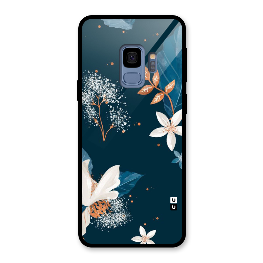 Royal Floral Glass Back Case for Galaxy S9