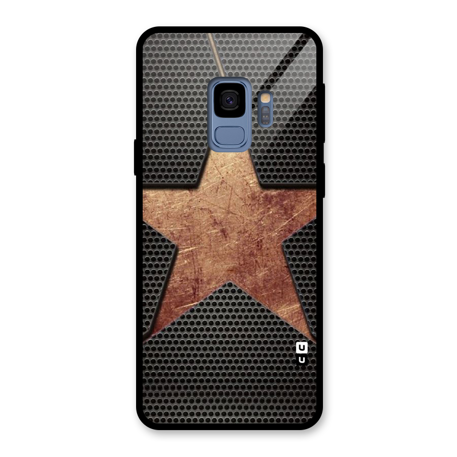 Rugged Gold Star Glass Back Case for Galaxy S9