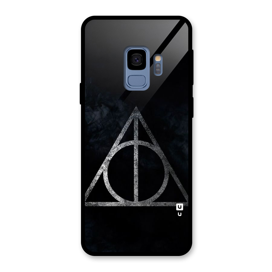 Rugged Triangle Design Glass Back Case for Galaxy S9