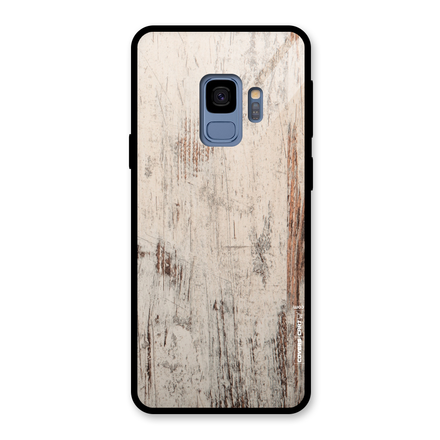 Rugged Wooden Texture Glass Back Case for Galaxy S9