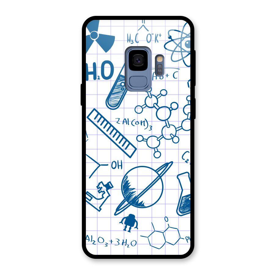 Science Notebook Glass Back Case for Galaxy S9