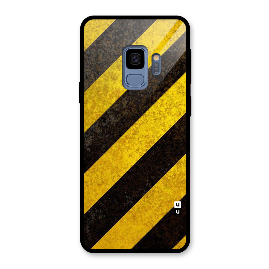 Shaded Yellow Stripes Glass Back Case for Galaxy S9