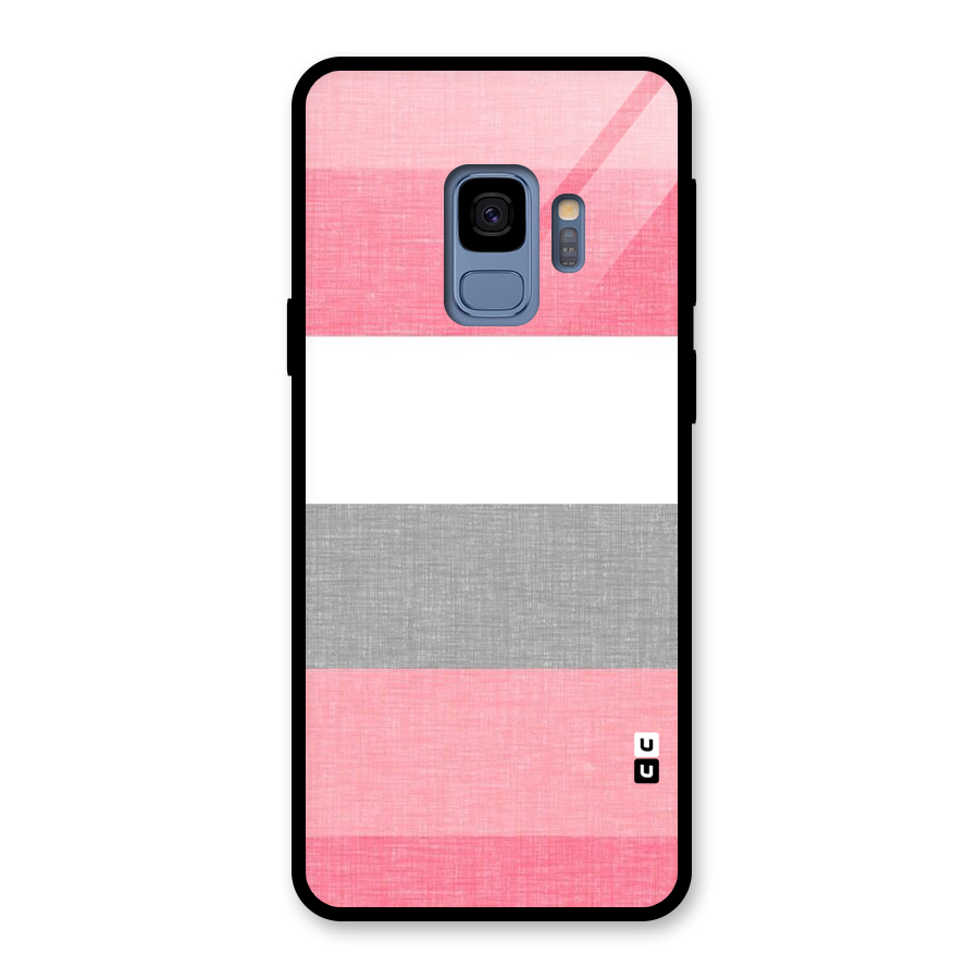 Shades Pink Stripes Glass Back Case for Galaxy S9