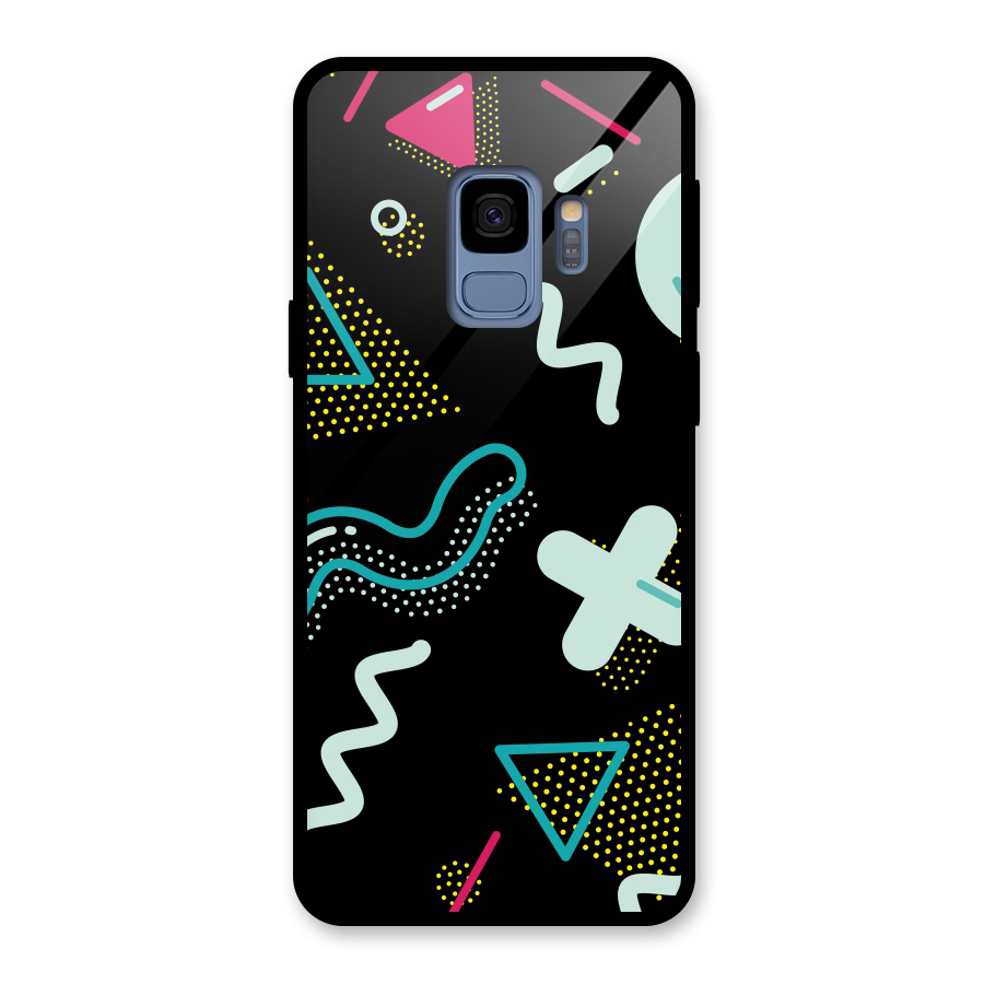 Shapes Pattern Glass Back Case for Galaxy S9
