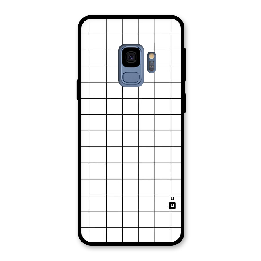 Simple Checks Glass Back Case for Galaxy S9
