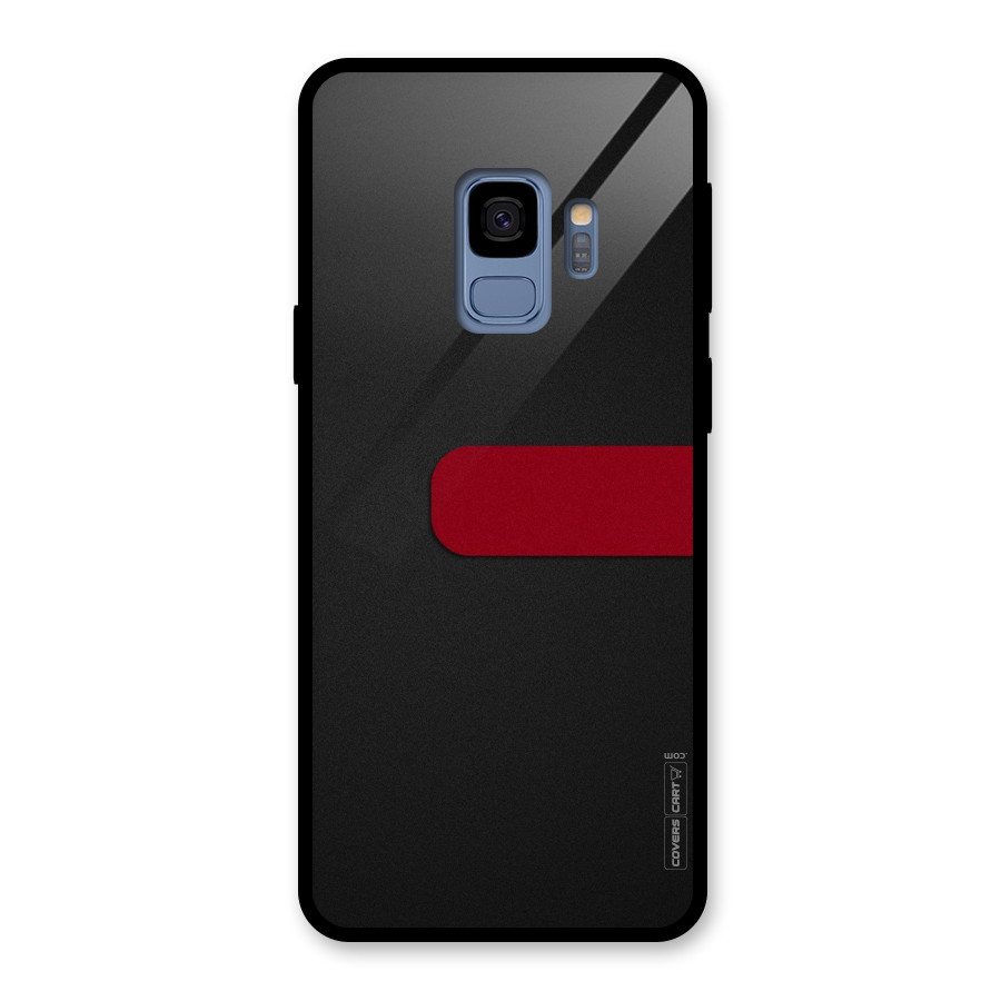 Single Red Stripe Glass Back Case for Galaxy S9