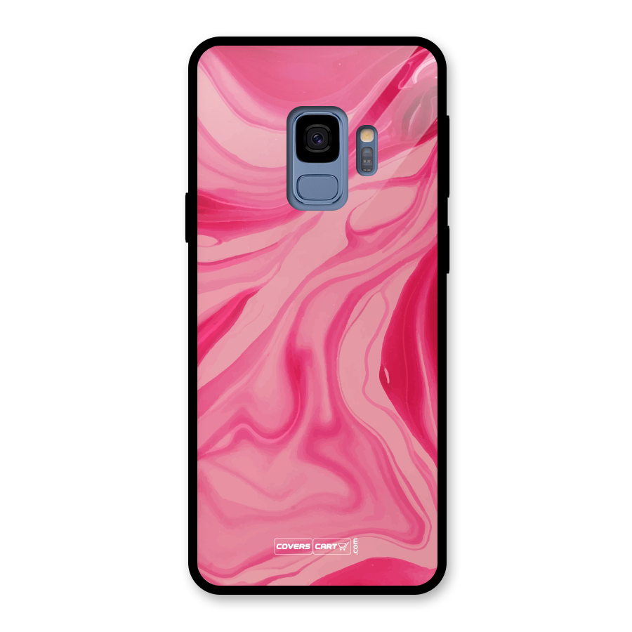 Sizzling Pink Marble Texture Glass Back Case for Galaxy S9
