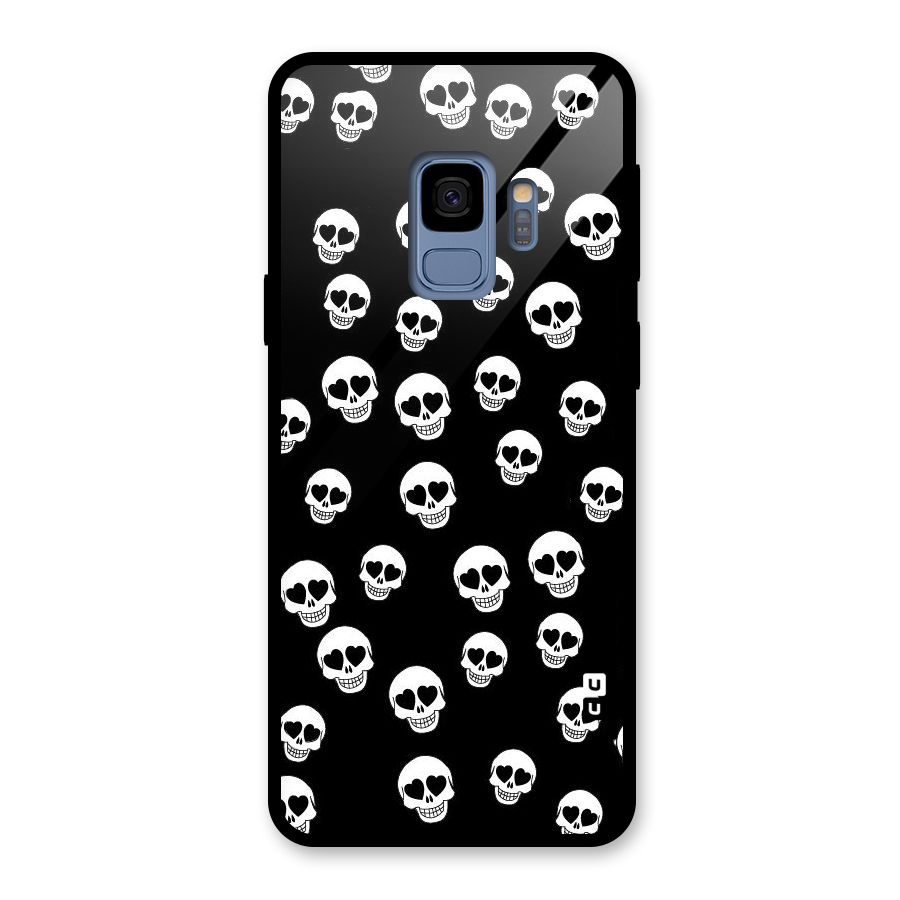 Skull Heart Glass Back Case for Galaxy S9