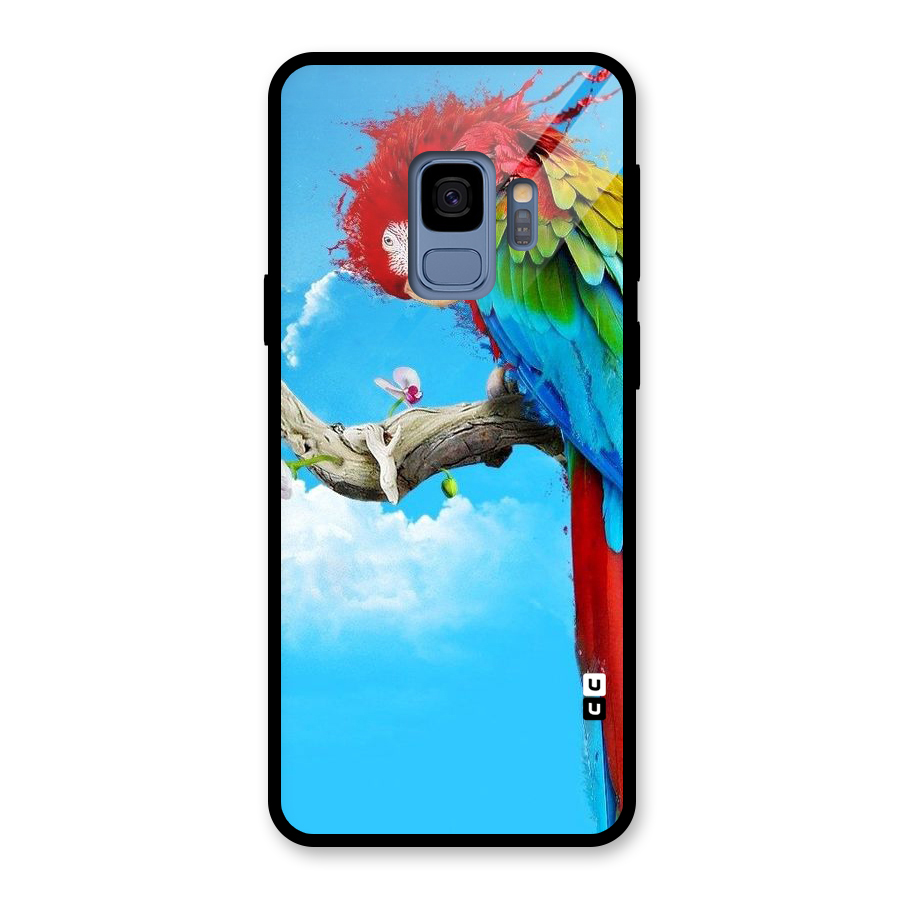 Sky Parrot Glass Back Case for Galaxy S9