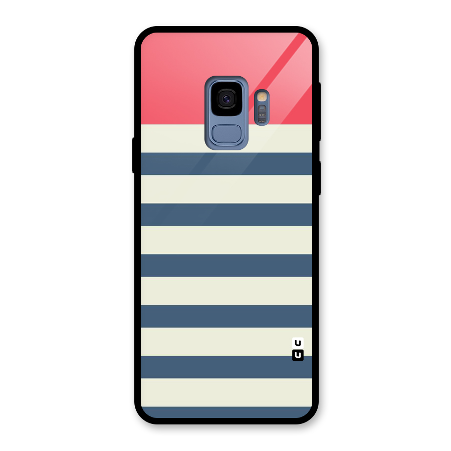 Solid Orange And Stripes Glass Back Case for Galaxy S9