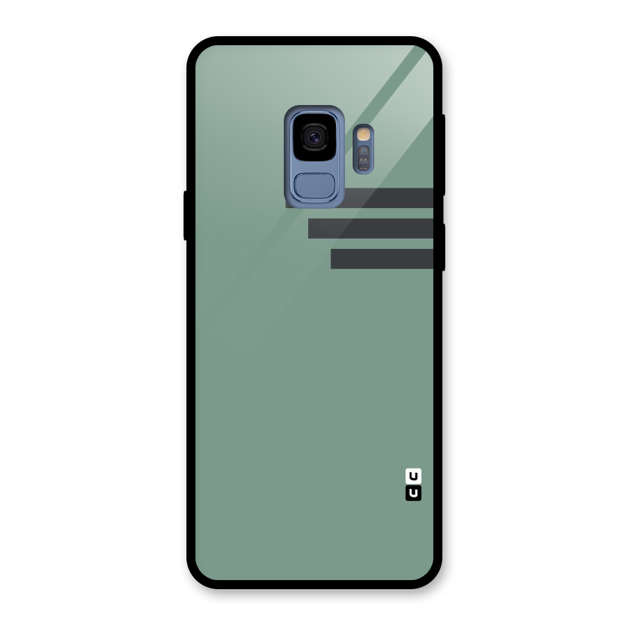 Solid Sports Stripe Glass Back Case for Galaxy S9