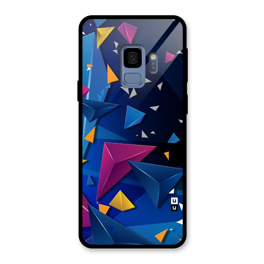 Space Colored Triangles Glass Back Case for Galaxy S9