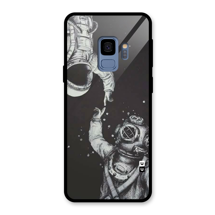 Space Meeting Glass Back Case for Galaxy S9